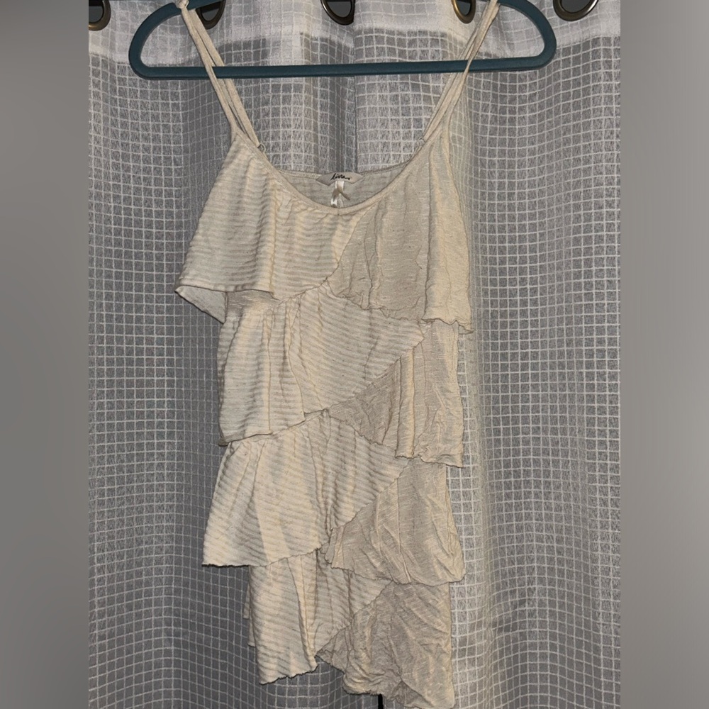 Frilly spaghetti strap